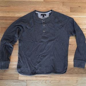 Banana Republic Grey Cotton Thermal Metal Buttons